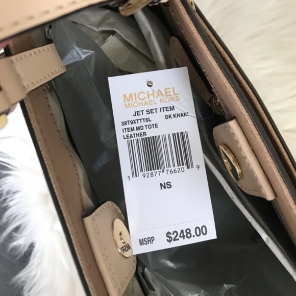 NWT MICHAEL KORS LEATHER JET SET ITEM MEDIUM TOTE - Picture 5 of 13